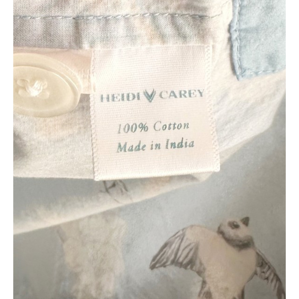 Hedi Carey Women Sleep Shirt Small Blue Birds Button Cottage Prairie Boho Cotton - Picture 7 of 10